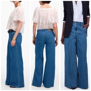 Madewell Wide Leg Trouser Jean Size 32 In Wash Medium Blue